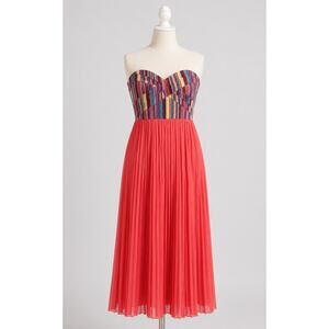 Sabine | Strapless Dress Boho Pleated Skirt S